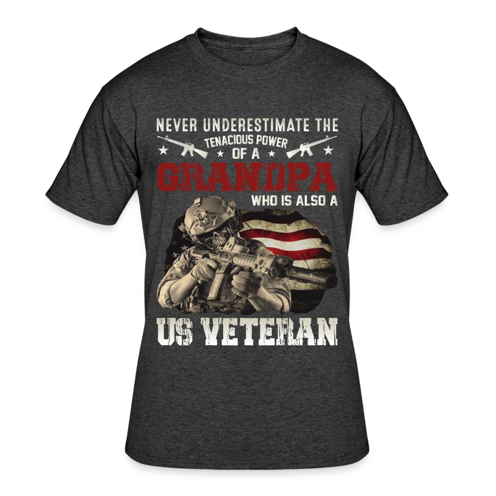 Never Underestimate a Veteran Grandpa - heather black