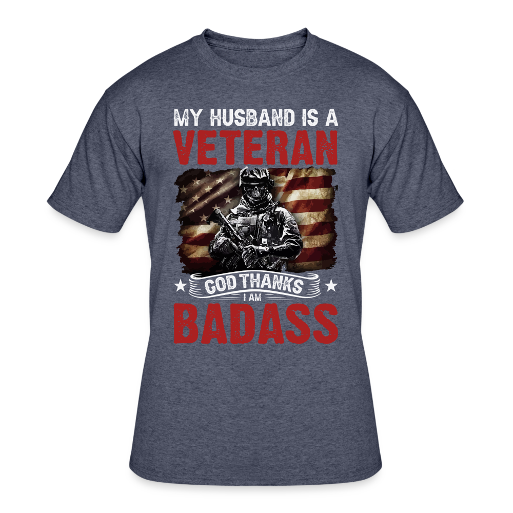 My Husband is a Veteran - navy heather