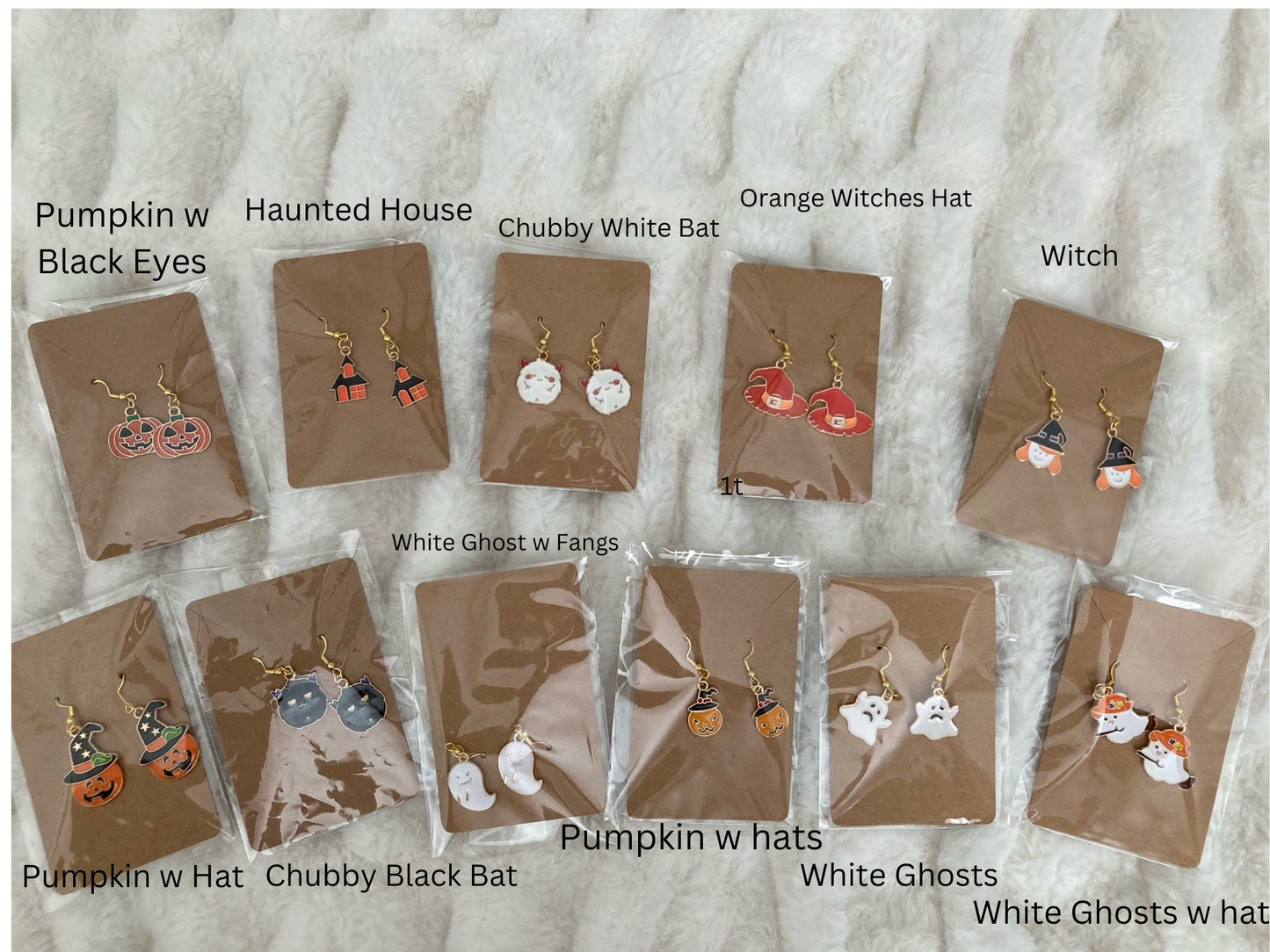 Cute, Funny, Halloween Dangle Earrings for Holiday in Assorted Styles.