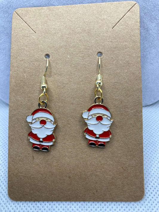 Christmas Earrings with Christmas Santa Clause Charms are perfect for the Holidays and gift-giving.