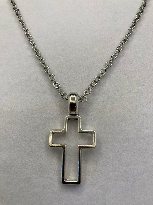 Silver Cross Necklace with Specialty Chain, Southwest, Religious and Country Jewelry